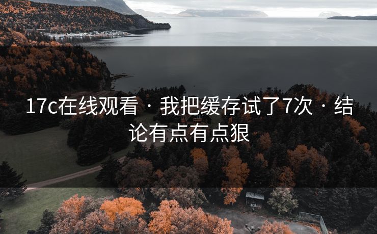 17c在线观看 · 我把缓存试了7次 · 结论有点有点狠