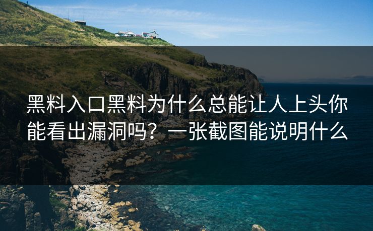 黑料入口黑料为什么总能让人上头你能看出漏洞吗?一张截图能说明什么 黑料入口黑料为什么总能让人上头你能看出漏洞吗?一张截图能说明什么